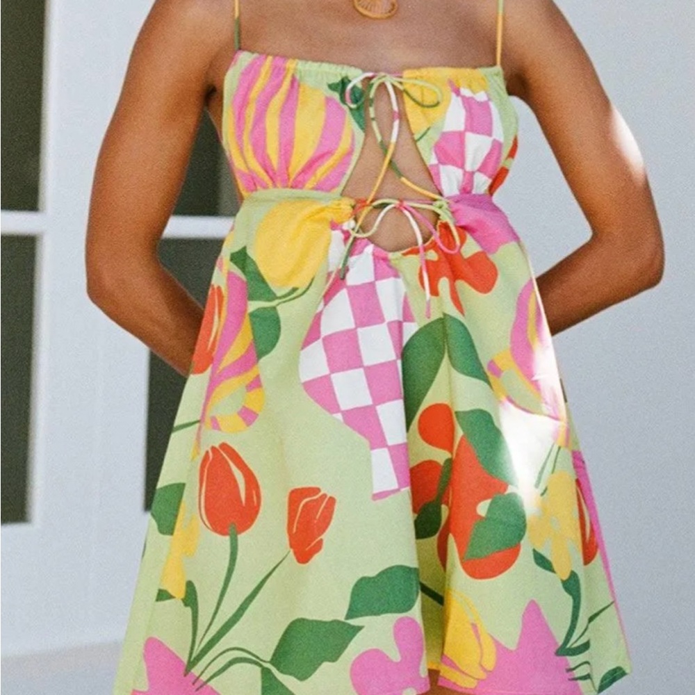 Vibrant Multicolor Strappy Mini Dress
